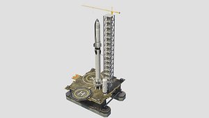 Platform Sea launch Rocket Complex 3D model