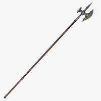 Fantasy Spear RPG Pole Axe Poleax Pollaxe Polax Pike Partisan Partizan Javelin Spear Throwing Light
