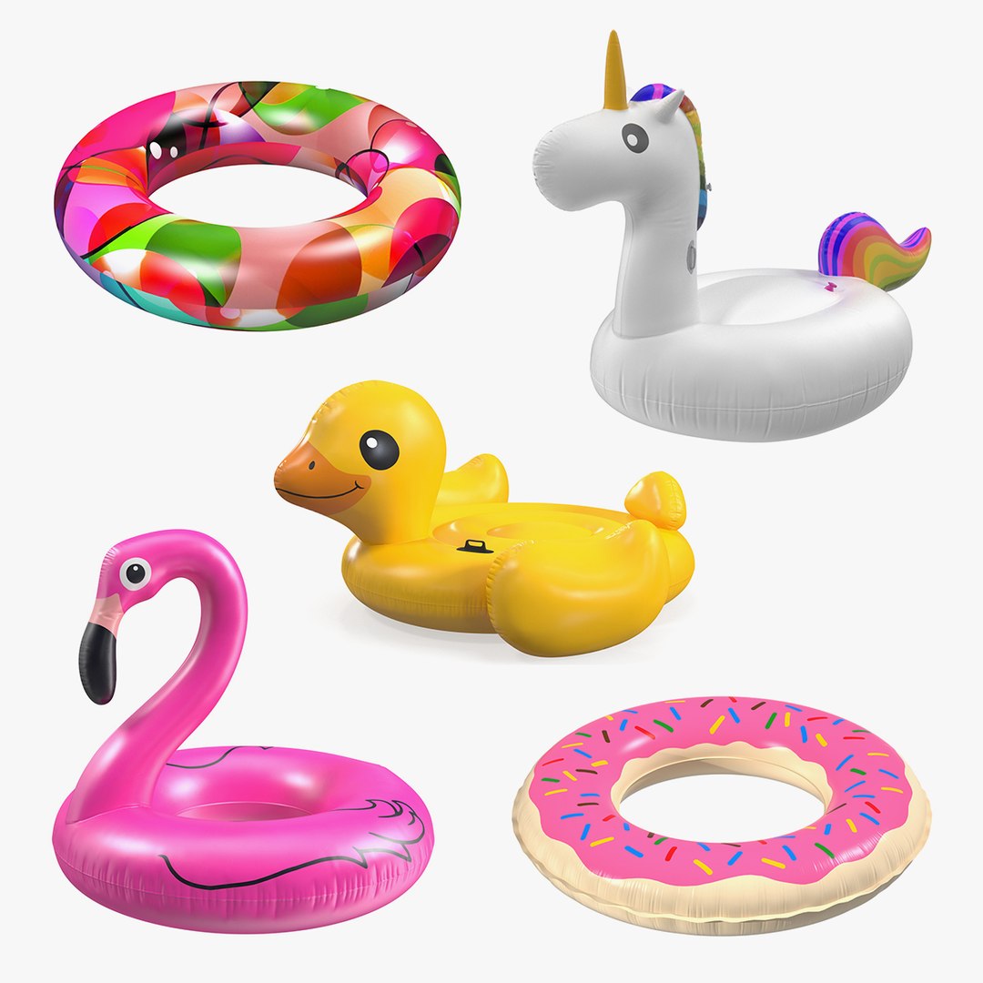 Swimming Pool Floats Collection 3 3D model preview