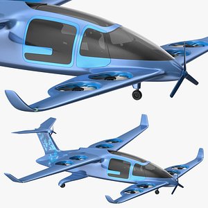 Modern Passenger Drone Concept Blue 3D model