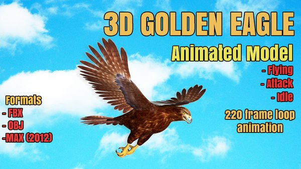 golden eagle animation modeled 3d model