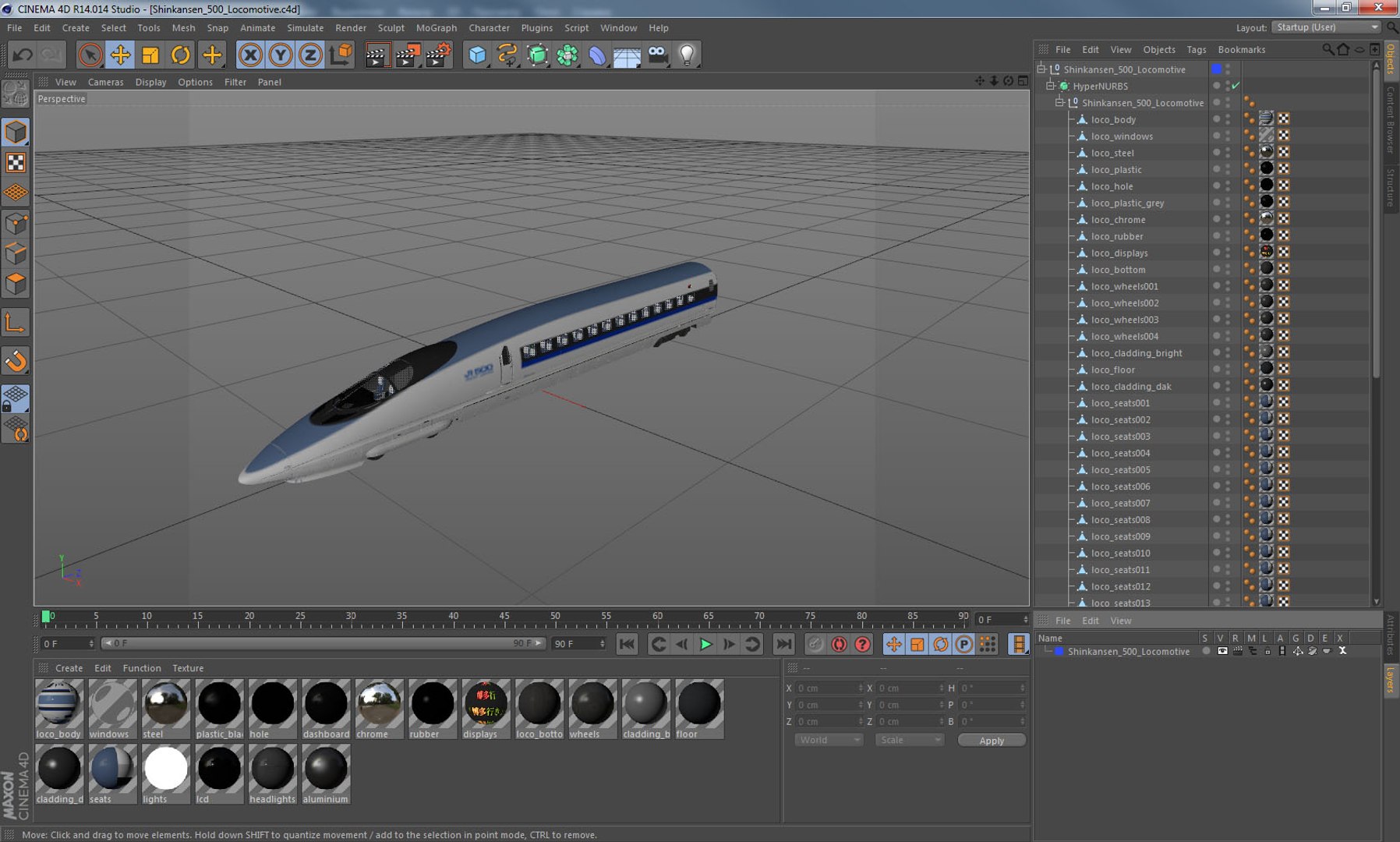 Shinkansen 500 Locomotive 3D Model - TurboSquid 1262414