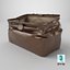 Vintage Tasche Braun Leder Geöffnet