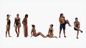 People on the beach 3D model