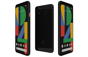 Google Pixel 4 Just Black Low Poly 3D model