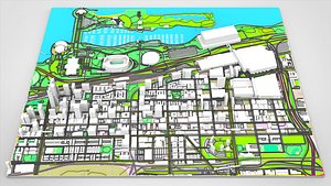 3D model The Near South Side Chicago USA
