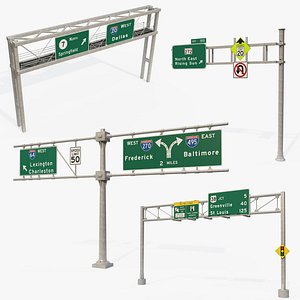 Highway Sign Collection 3D