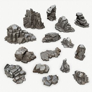 3D desert cliff rocks model