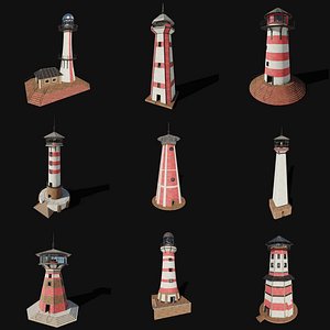 LIGHTHOUSE LIGHT HOUSE SEA OCEAN SHIP WATCH TOWER SKY COLLECTION 3D