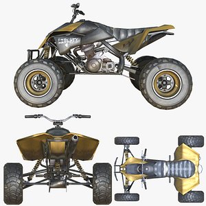 3D 014-Quad Bike-Quad-ATV-Bike-low poly game ready 3d model model