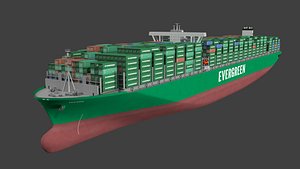Ever given container ship lowpoly1