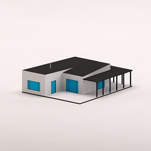 3d model cartoon modern house