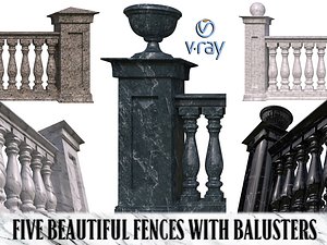 fences balusters columns 3D model