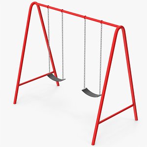 Red Playground Swing 3D
