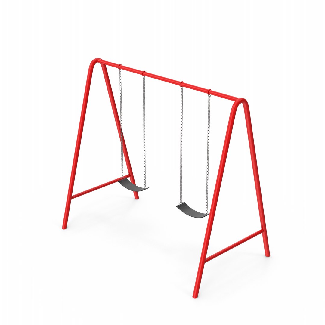 Red Playground Swing 3D TurboSquid 2183562