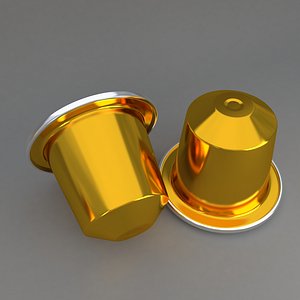 Coffee Capsule Gold 3D