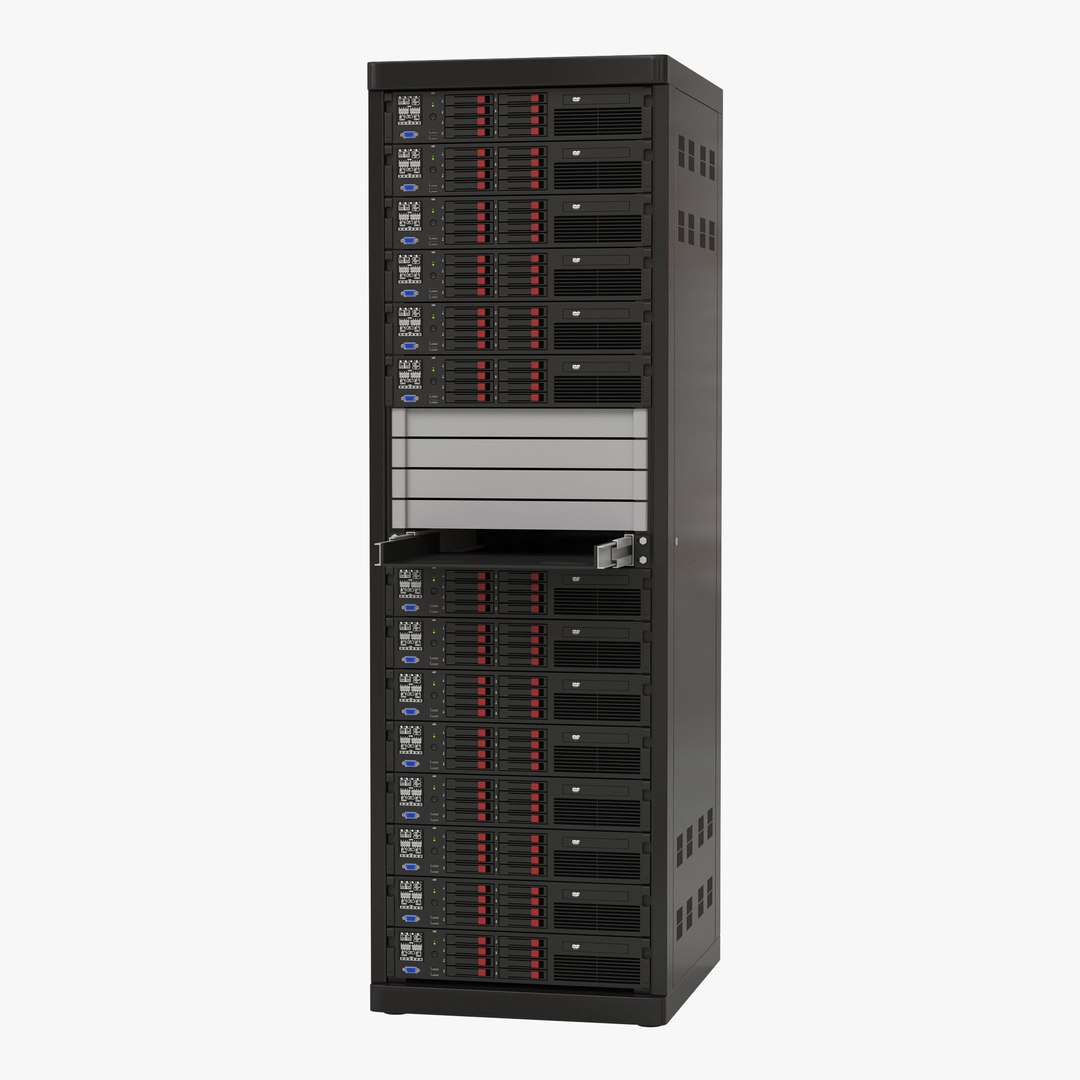 Servers in Rack 2 3D model preview