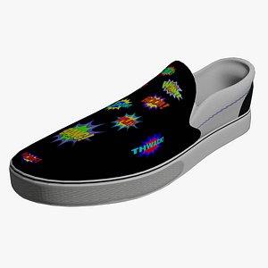 Sneakers Loafer With Superhero Theme 3D model