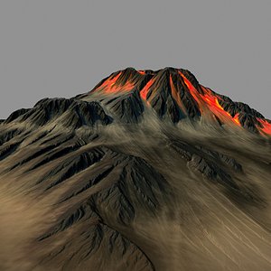 volkano mountain 3d obj