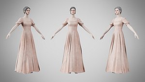 3D Dress 27 Ivory Blush Velvet model