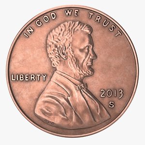 3D penny coin pbr