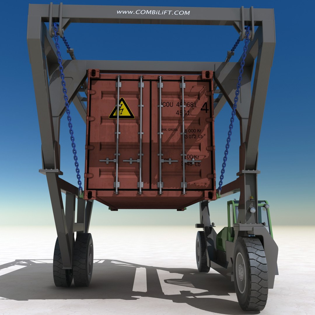 3dsmax Straddle Carrier 3 Wheels