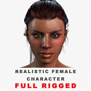 3D Realistic Female Character Low-poly