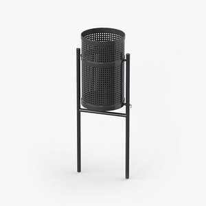 Trash Can Outdoor Metal Round