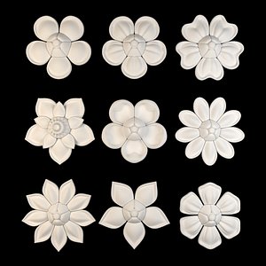 3D Ornament Flowers pack - Corona 2016 model