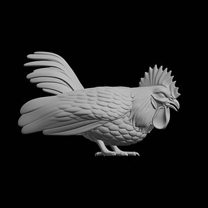 Rooster Sculpture 3D Print Model Animal Sculpture 3D model