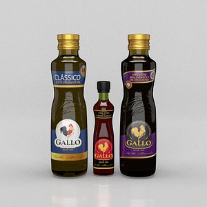 olive vinegar chili bottles 3D