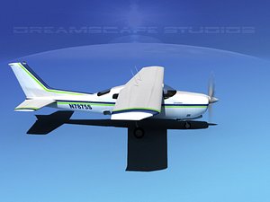 cockpit cessna 210 centurion 3d model