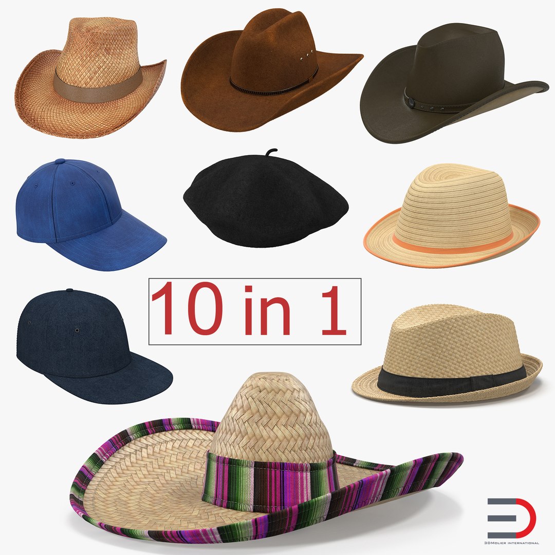 Hats 3D Models Collection 3D model preview