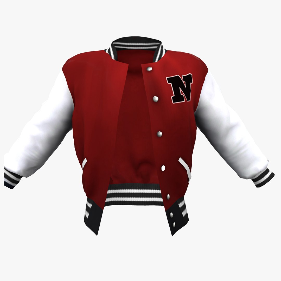 Male Letterman Jacket Unbuttoned 3D model - TurboSquid 1808960