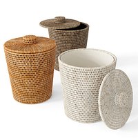 La Jolla Rattan Waste Basket