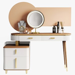 3D Table with decor and mirror plus makeup