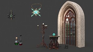 3D model fantasy items amulet