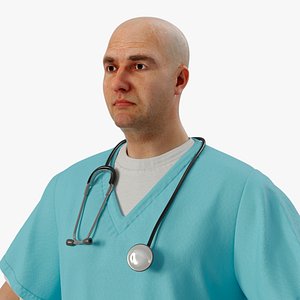 Medical Professional with Scrubs and Stethoscope
