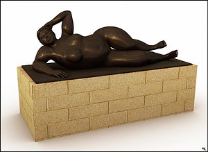 statue fat woman 3D model