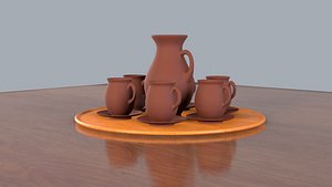 3D Vase and mugs set