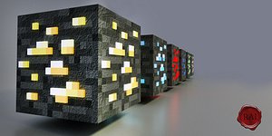 3d ores minecraft model