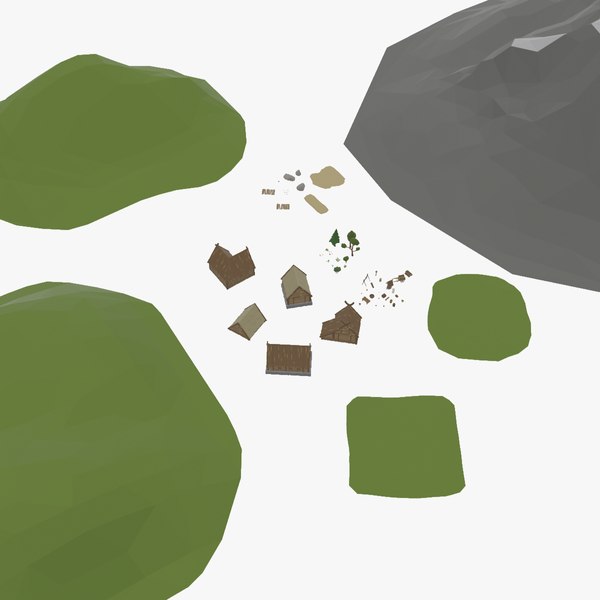 3D модель Low poly village - TurboSquid 1973572