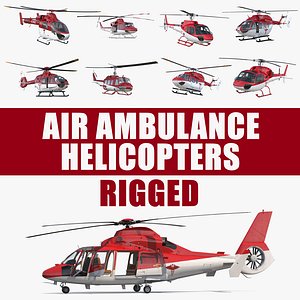 Rigged Air Ambulance Helicopters 3D Models Collection