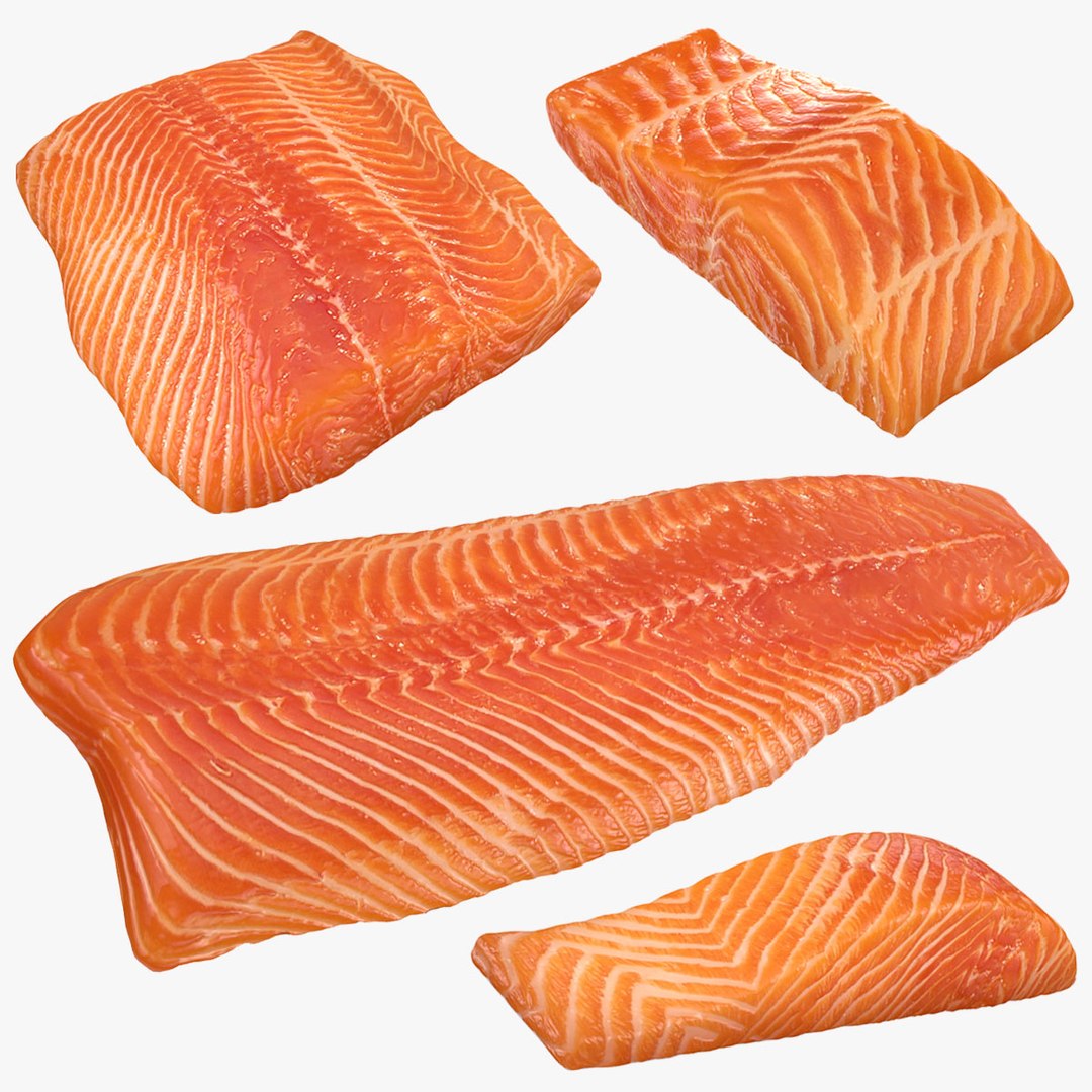 Salmon Fillet Collection 3D Model - TurboSquid 2292555