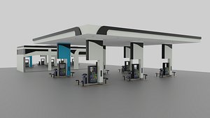 Gas station 3D model