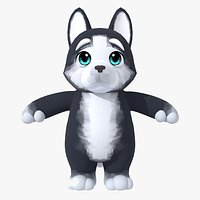 Cute Pup Husky - Game Ready model