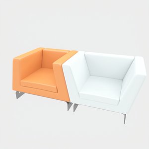 3D model modern lounge chair set