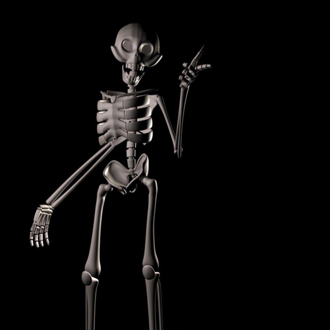 cartoon skeleton skelly rig 3d model