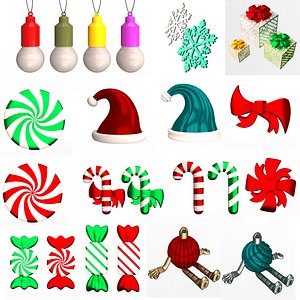 Christmas Season 3D Print Decor and Gift Models Collection 3D model