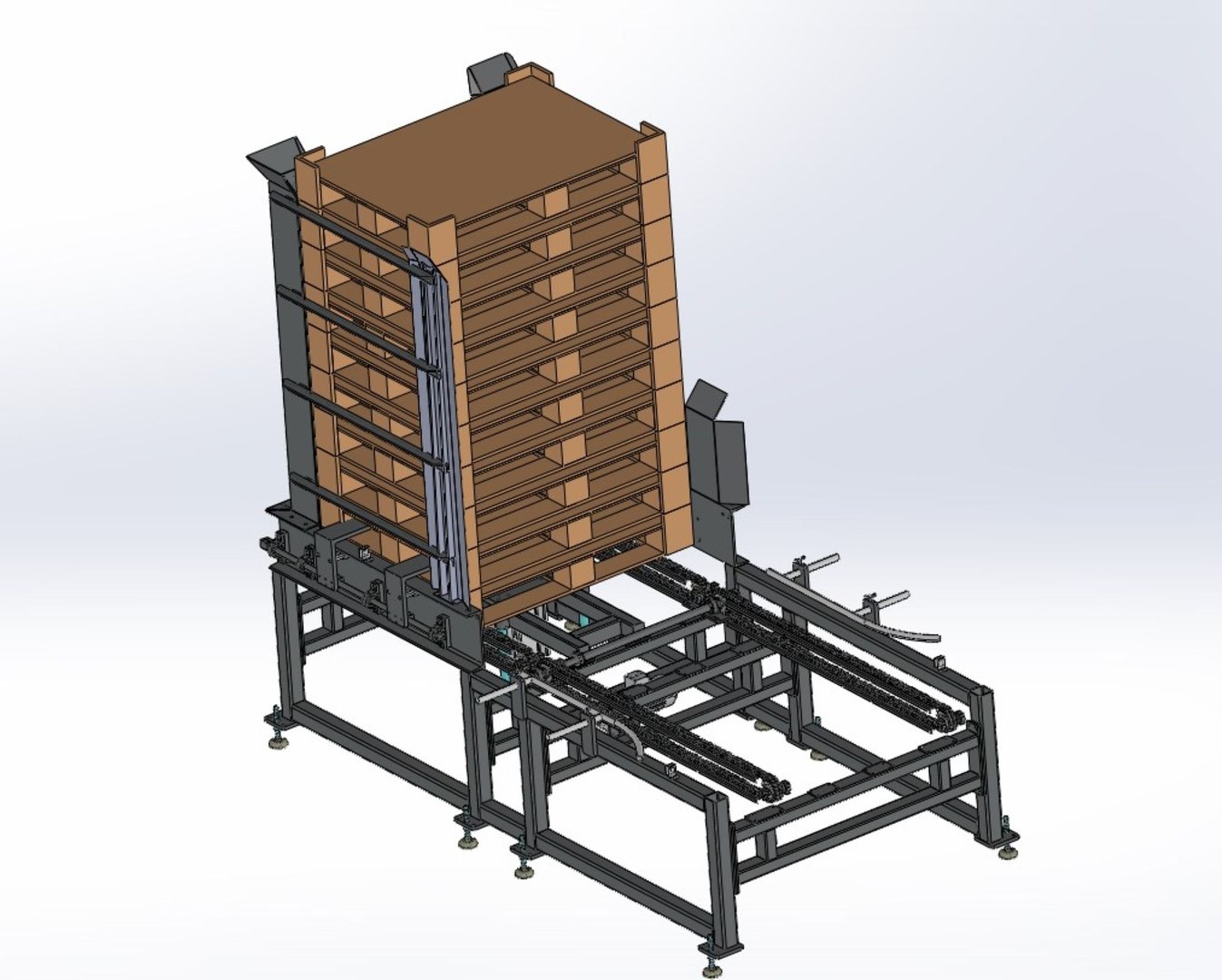 3D Pallet Loading-Unloading Machine - Automated Material Handling 3D ...